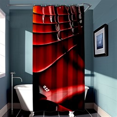 Red Black Fractal Mathematics Abstract Shower Curtain 36  X 72  (stall)  by Amaryn4rt