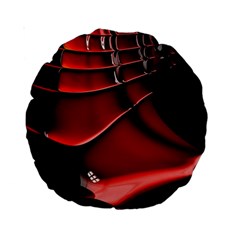 Red Black Fractal Mathematics Abstract Standard 15  Premium Round Cushions by Amaryn4rt