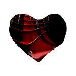 Red Black Fractal Mathematics Abstract Standard 16  Premium Heart Shape Cushions Front