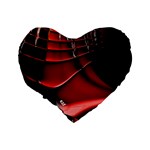 Red Black Fractal Mathematics Abstract Standard 16  Premium Heart Shape Cushions Back