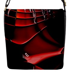 Red Black Fractal Mathematics Abstract Flap Messenger Bag (s) by Amaryn4rt