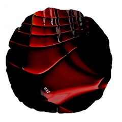 Red Black Fractal Mathematics Abstract Large 18  Premium Flano Round Cushions by Amaryn4rt