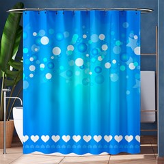 Desktop Banner Postcard Hearts Shower Curtain 60  X 72  (medium)  by Amaryn4rt