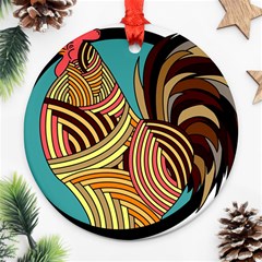 Rooster Poultry Animal Farm Ornament (round) by Amaryn4rt