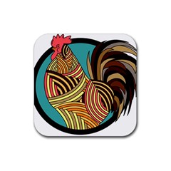 Rooster Poultry Animal Farm Rubber Coaster (square) 