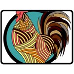 Rooster Poultry Animal Farm Fleece Blanket (Large)  80 x60  Blanket Front