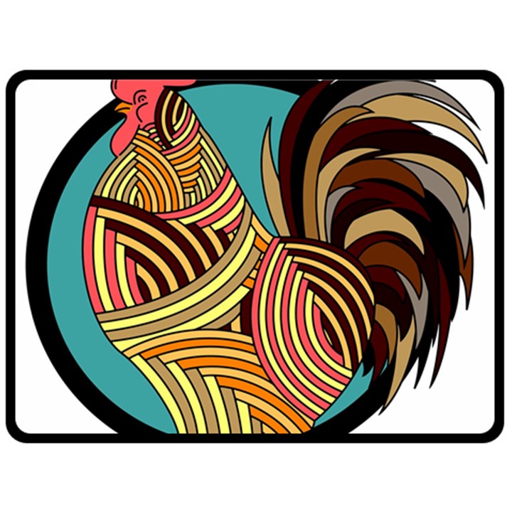 Rooster Poultry Animal Farm Fleece Blanket (Large) 