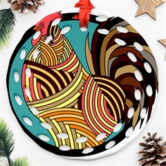 Rooster Poultry Animal Farm Round Filigree Ornament (two Sides) by Amaryn4rt