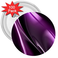 Purple Fractal Mathematics Abstract 3  Buttons (100 Pack)  by Amaryn4rt