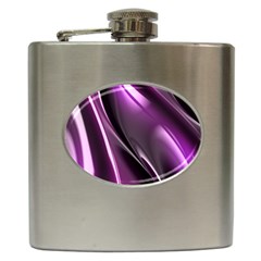 Purple Fractal Mathematics Abstract Hip Flask (6 Oz) by Amaryn4rt