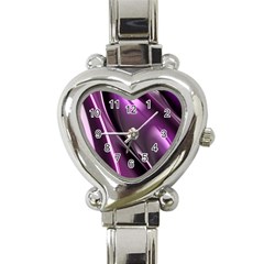 Purple Fractal Mathematics Abstract Heart Italian Charm Watch by Amaryn4rt