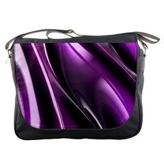 Purple Fractal Mathematics Abstract Messenger Bags by Amaryn4rt