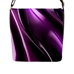 Purple Fractal Mathematics Abstract Flap Messenger Bag (l)  by Amaryn4rt