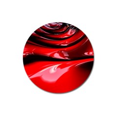 Red Fractal Mathematics Abstract Magnet 3  (round) by Amaryn4rt