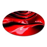 Red Fractal Mathematics Abstract Oval Magnet Front