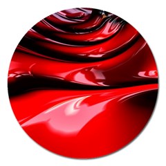 Red Fractal Mathematics Abstract Magnet 5  (round) by Amaryn4rt