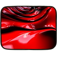 Red Fractal Mathematics Abstract Fleece Blanket (mini) by Amaryn4rt