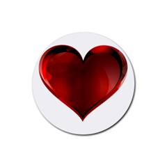 Heart Gradient Abstract Rubber Coaster (round)  by Amaryn4rt