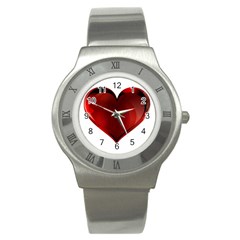 Heart Gradient Abstract Stainless Steel Watch by Amaryn4rt