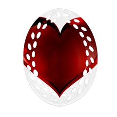 Heart Gradient Abstract Oval Filigree Ornament (two Sides) by Amaryn4rt