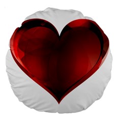 Heart Gradient Abstract Large 18  Premium Round Cushions by Amaryn4rt