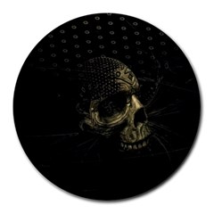 Skull Fantasy Dark Surreal Round Mousepads by Amaryn4rt