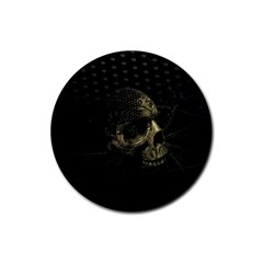 Skull Fantasy Dark Surreal Rubber Round Coaster (4 Pack)  by Amaryn4rt