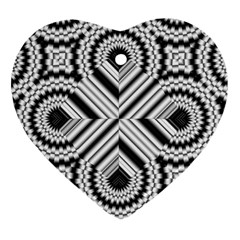 Pattern Tile Seamless Design Heart Ornament (two Sides)