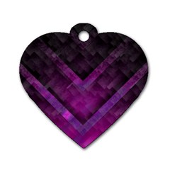 Purple Background Wallpaper Motif Design Dog Tag Heart (two Sides) by Amaryn4rt