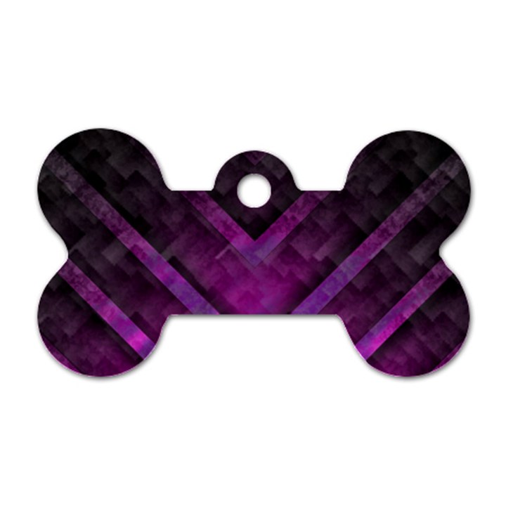 Purple Background Wallpaper Motif Design Dog Tag Bone (One Side)