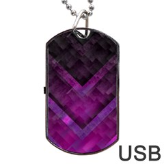 Purple Background Wallpaper Motif Design Dog Tag Usb Flash (one Side) by Amaryn4rt