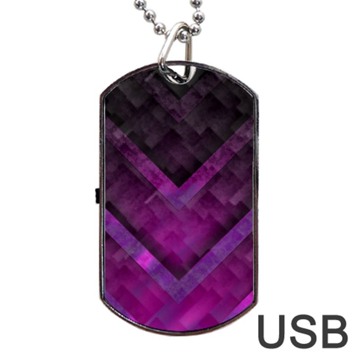 Purple Background Wallpaper Motif Design Dog Tag USB Flash (One Side)