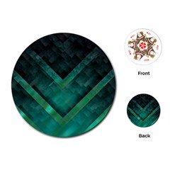 Green Background Wallpaper Motif Design Playing Cards (round)  by Amaryn4rt