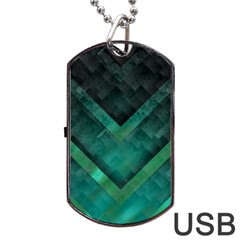 Green Background Wallpaper Motif Design Dog Tag Usb Flash (one Side) by Amaryn4rt