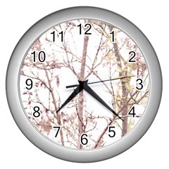 Textured Nature Print Wall Clocks (silver)  by dflcprints