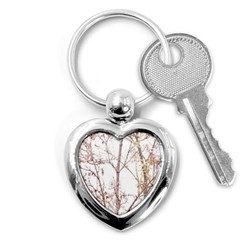 Textured Nature Print Key Chains (heart)  by dflcprints