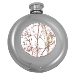 Textured Nature Print Round Hip Flask (5 Oz) by dflcprints