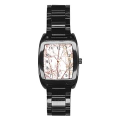 Textured Nature Print Stainless Steel Barrel Watch by dflcprints