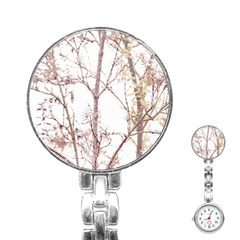 Textured Nature Print Stainless Steel Nurses Watch by dflcprints