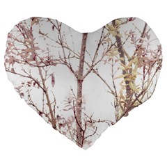 Textured Nature Print Large 19  Premium Flano Heart Shape Cushions by dflcprints