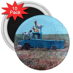 Goats On A Pickup Truck 3  Magnets (10 Pack)  by digitaldivadesigns