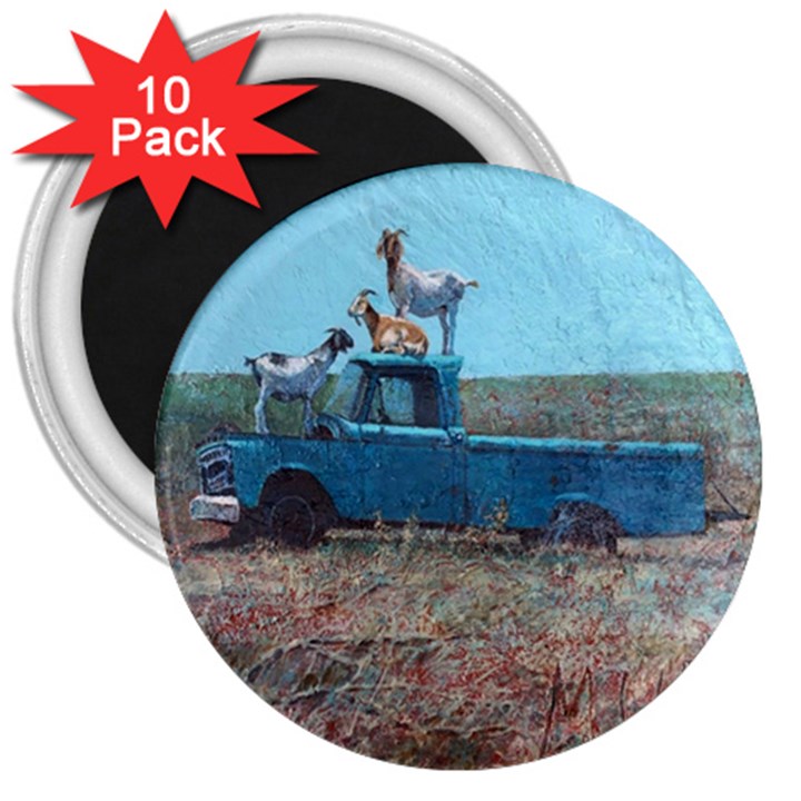 Goats on a Pickup Truck 3  Magnets (10 pack) 