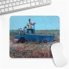 Goats On A Pickup Truck Large Mousepads by digitaldivadesigns