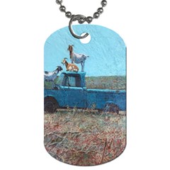 Goats On A Pickup Truck Dog Tag (two Sides) by digitaldivadesigns