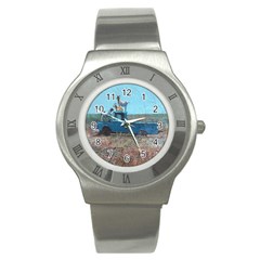 Goats On A Pickup Truck Stainless Steel Watch by digitaldivadesigns