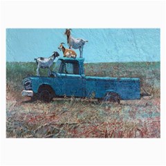 Goats On A Pickup Truck Large Glasses Cloth (2-side) by digitaldivadesigns