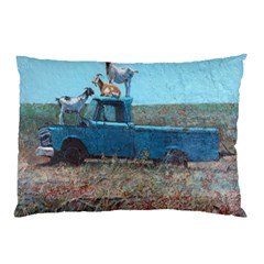 Goats On A Pickup Truck Pillow Case by digitaldivadesigns