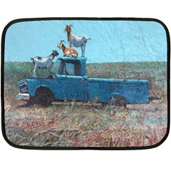 Goats On A Pickup Truck Fleece Blanket (mini) by digitaldivadesigns