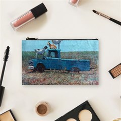 Goats On A Pickup Truck Cosmetic Bag (small)  by digitaldivadesigns