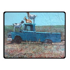 Goats On A Pickup Truck Fleece Blanket (small) by digitaldivadesigns